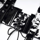 PUNK RAVE Women's Punk Lacing-up Faux Leather Wide Belt with Shoulder Straps