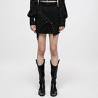 Punk Rave Women's Punk Lacing-up Jacquard Short Skirt With Belt