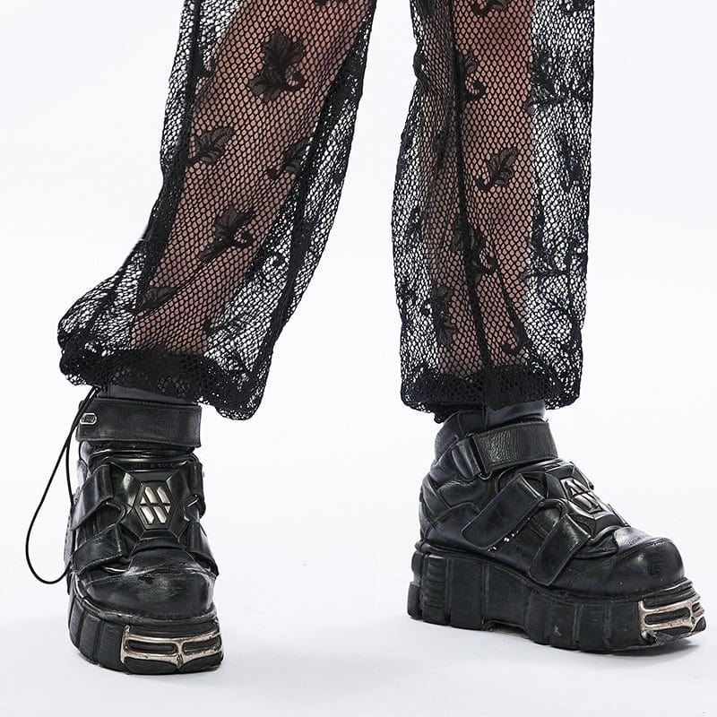 Punk Rave Women's Punk Mesh Sheer Harem Pants