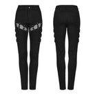 PUNK RAVE Women's Punk Mesh Splice Buckles Jeans