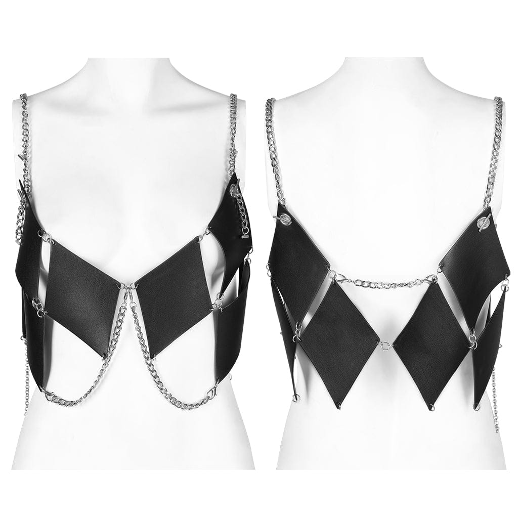 Punk Rave Women's Punk Metal Chain Harness