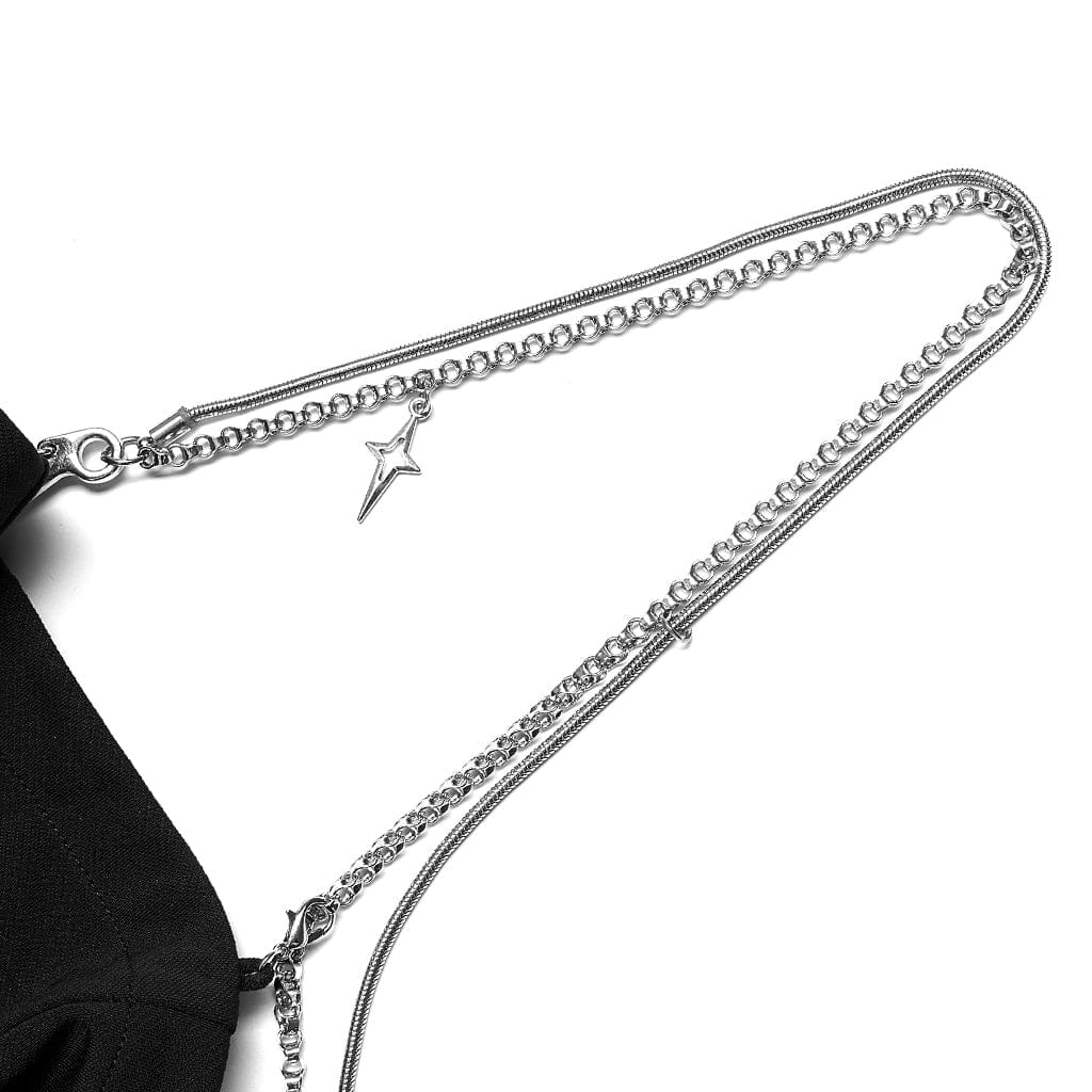 Punk Rave Women's Punk Metal Chain Tube Top