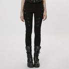 PUNK RAVE Women's Punk Multi-Pocket Buckle Jeans