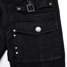 PUNK RAVE Women's Punk Multi-Pocket Buckle Jeans