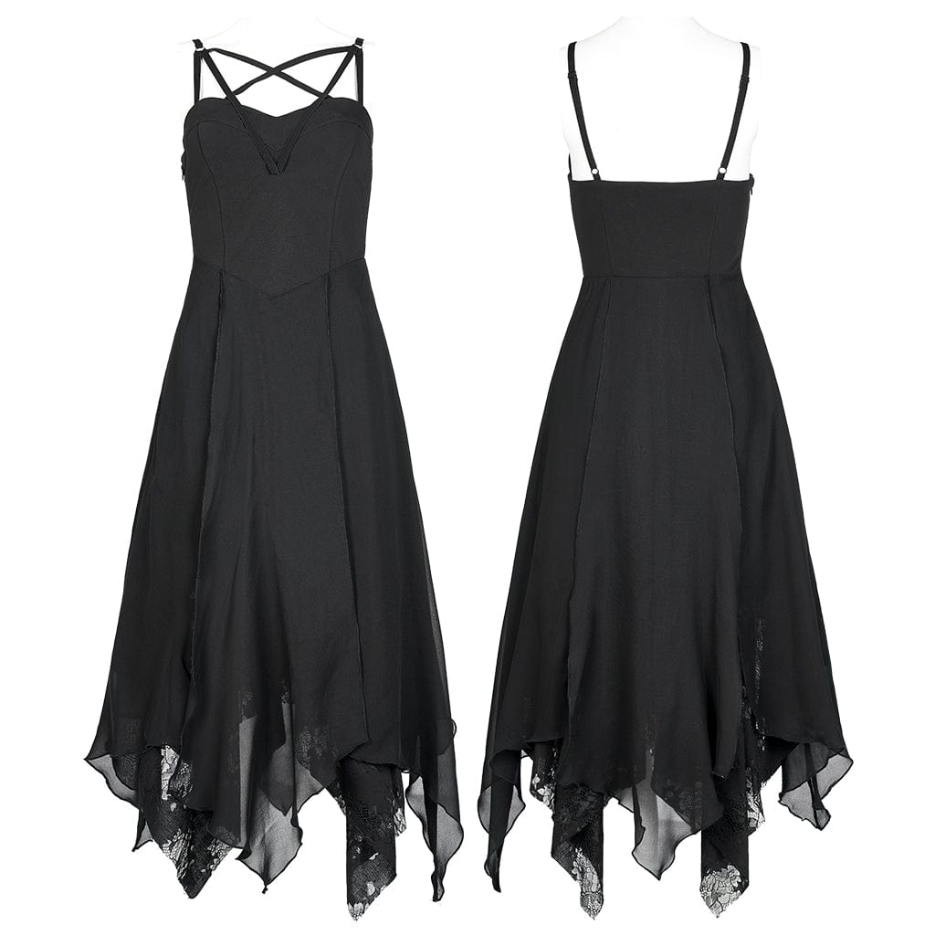 Punk Rave Women's Punk Multilayer Lace Slip Dress