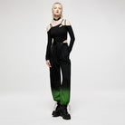 Punk Rave Women's Punk Off Shoulder Straps Bodysuit with Choker