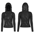 Women's Punk Ripped Hooded T-shirt