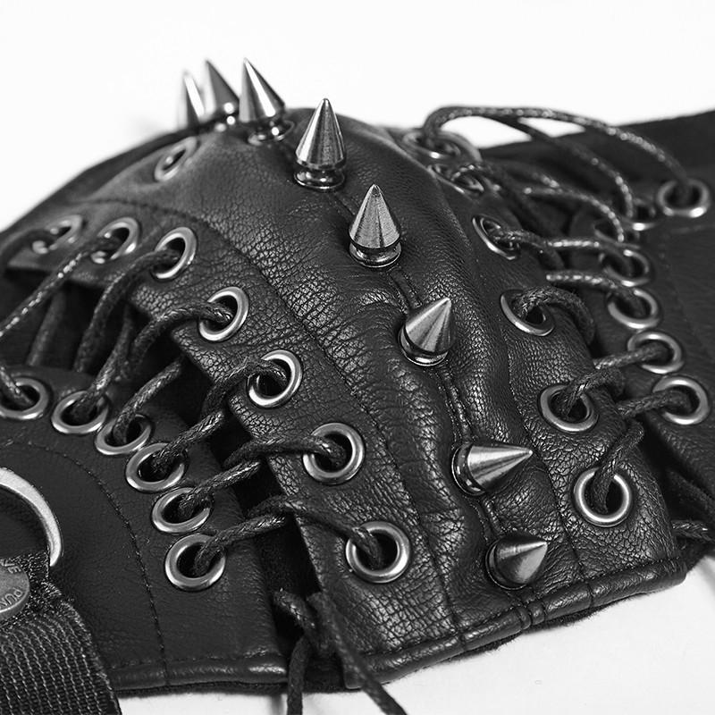 Women's Punk Rivets Faux Leather Masks