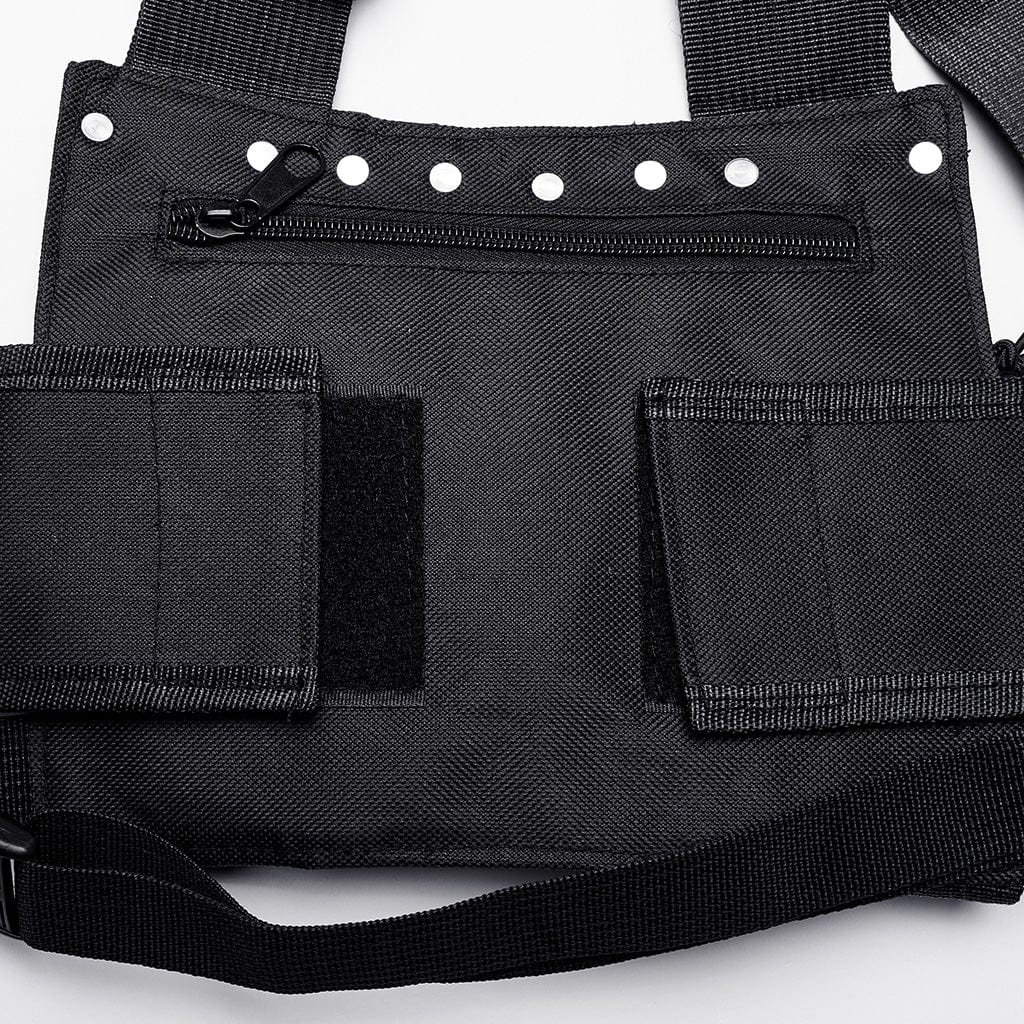 PUNK RAVE Women's Punk Rivets Skull Strap Bag