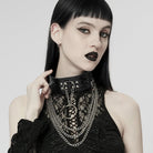 PUNK RAVE Women's Punk Snakeskin Faux Leather Necklace with Chain
