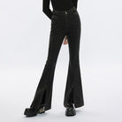 PUNK RAVE Women's Punk Split Flared Jeans