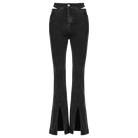 PUNK RAVE Women's Punk Split Flared Jeans