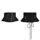 PUNK RAVE Women's Punk Strappy Mesh Splice Zipper Underbust Corset