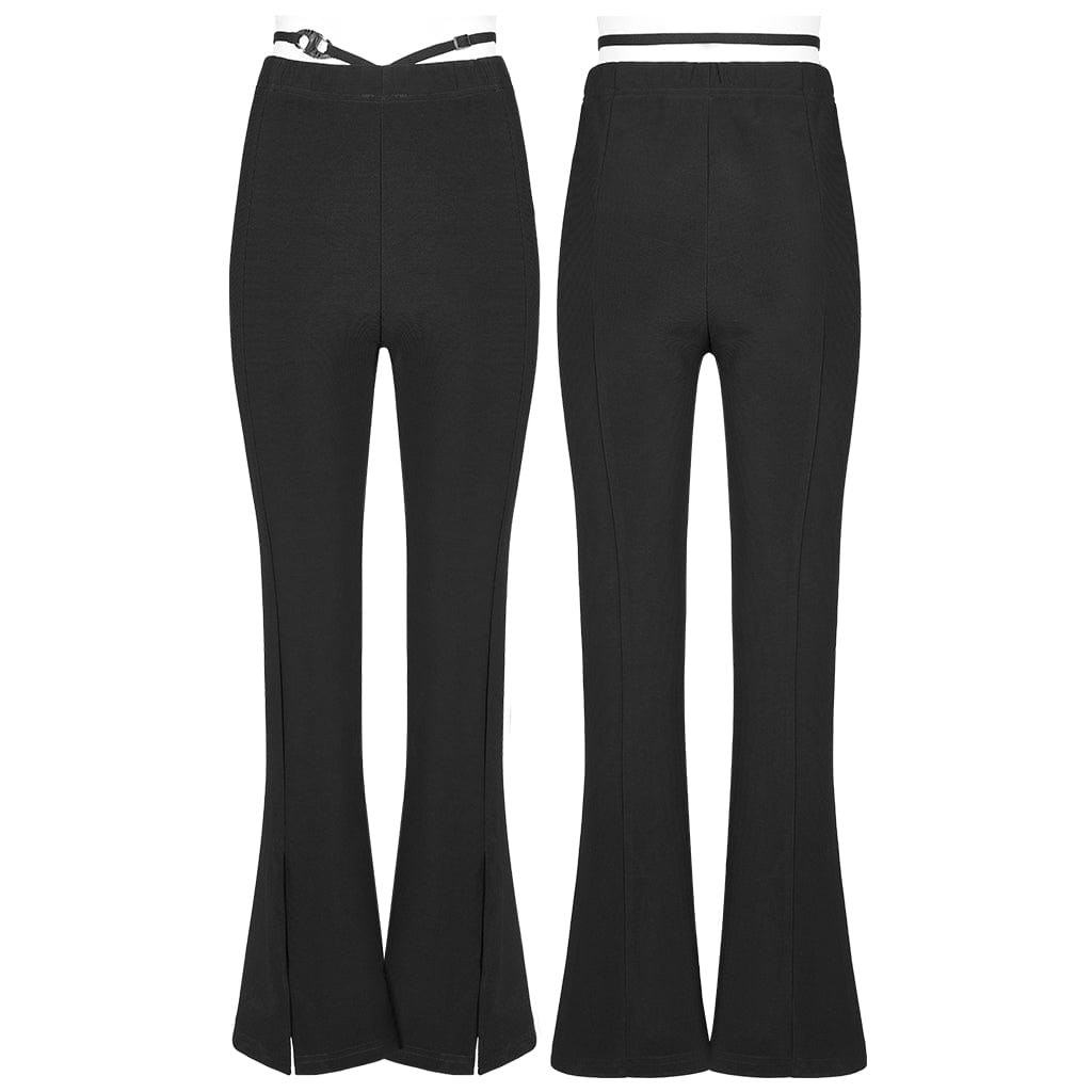 Punk Rave Women's Punk Straps Bell-bottoms