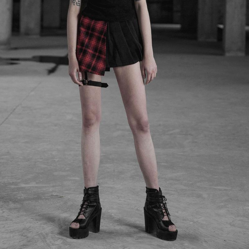 Women's Punk Tartan Check Short Skirt