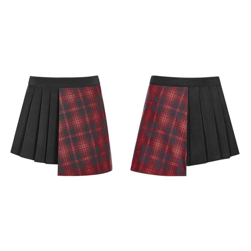 Women's Punk Tartan Check Short Skirt