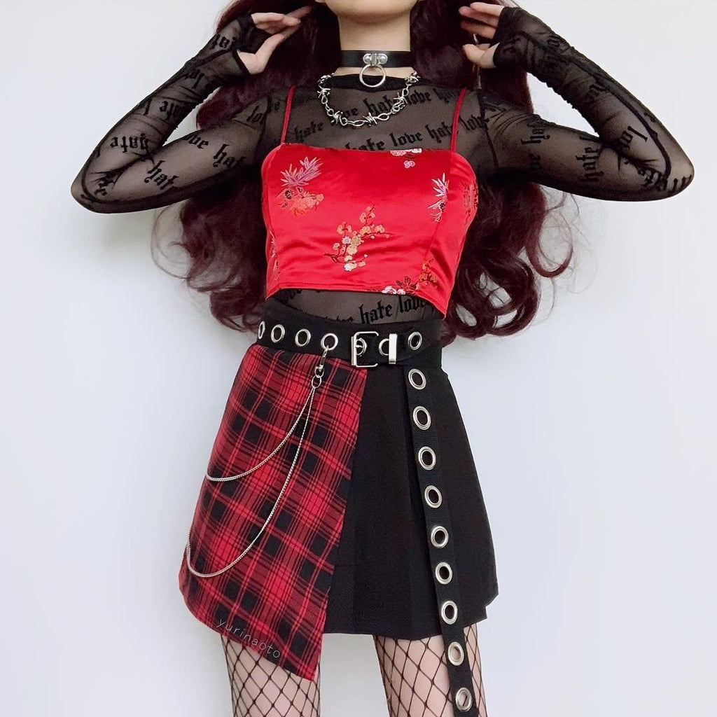 Women's Punk Tartan Check Short Skirt