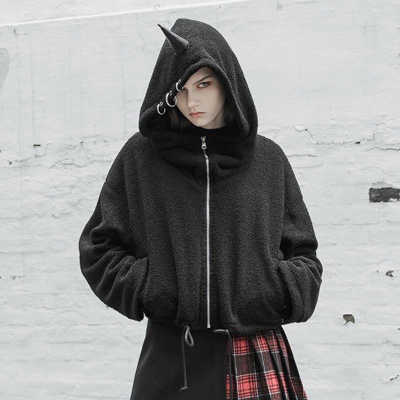 Women's Punk Unicorn Deco Thicken Warm Winter Coat