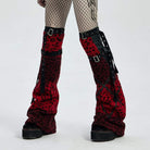 Women's Punk Woolen Long Boots Sets with Adjustable Straps