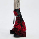 Women's Punk Woolen Long Boots Sets with Adjustable Straps