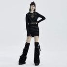 Women's Punk Woolen Long Boots Sets with Adjustable Straps