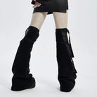 Women's Punk Woolen Long Boots Sets with Adjustable Straps