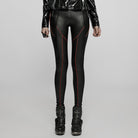 Punk Rave Women's Punk Zip Faux Leather Leggings