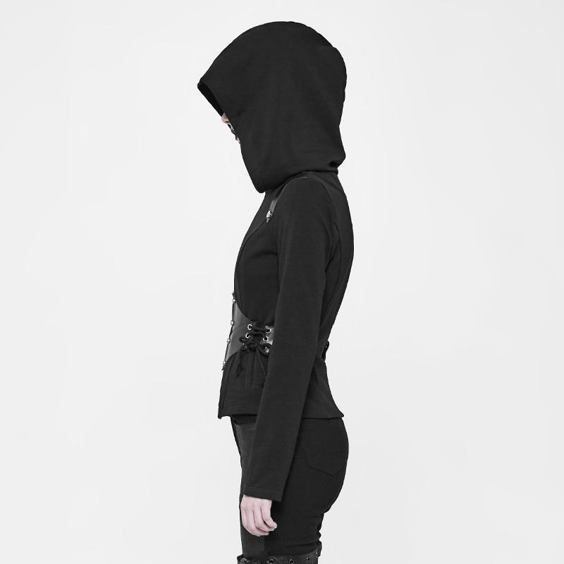 Women's Short Punk Jacket With Hood