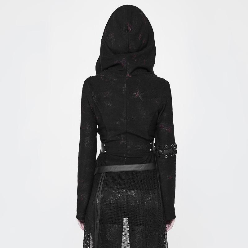 Women's Short Punk Jacket With Hood