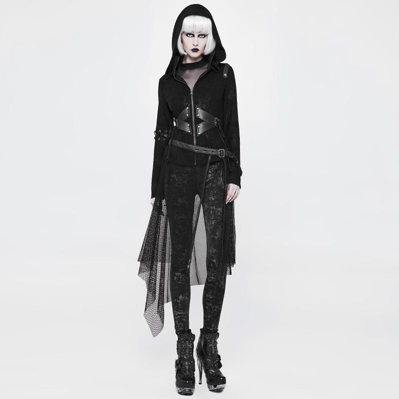 Women's Short Punk Jacket With Hood