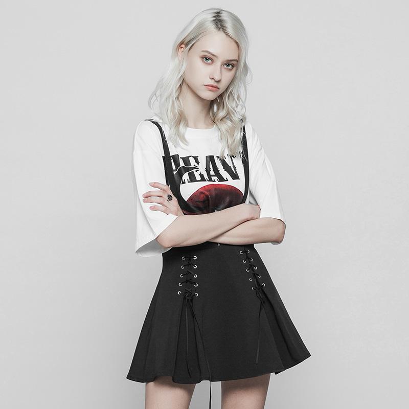 Women's Short Punk Skirt With Lacing