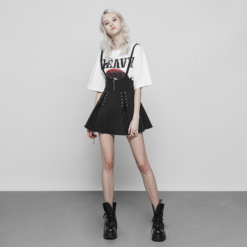 Women's Short Punk Skirt With Lacing