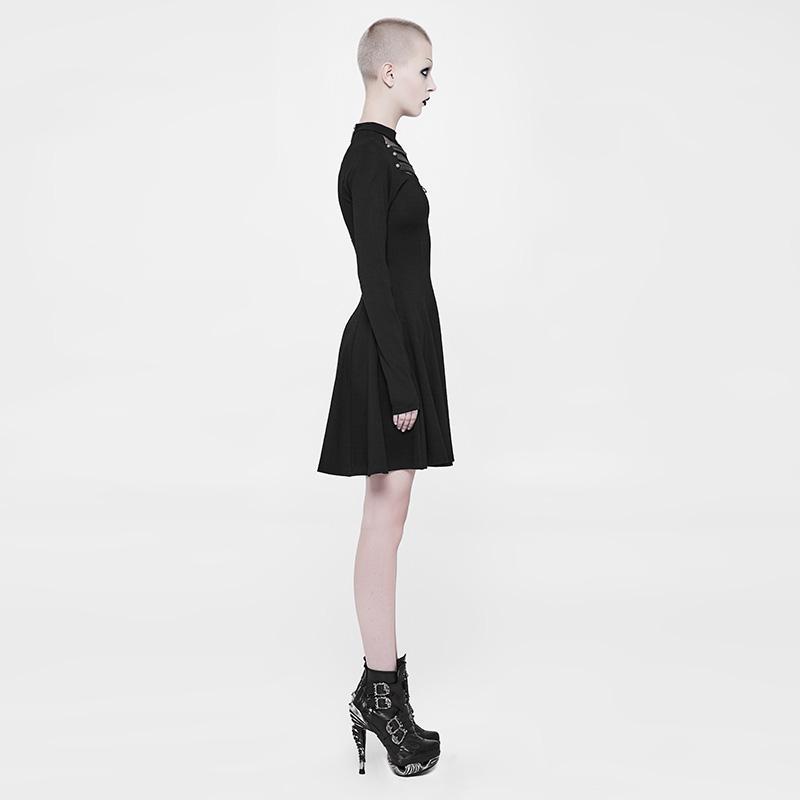 Women's Spiderweb Neck Punk Dress