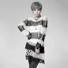 Women's Striped Ripped Casual Sweater