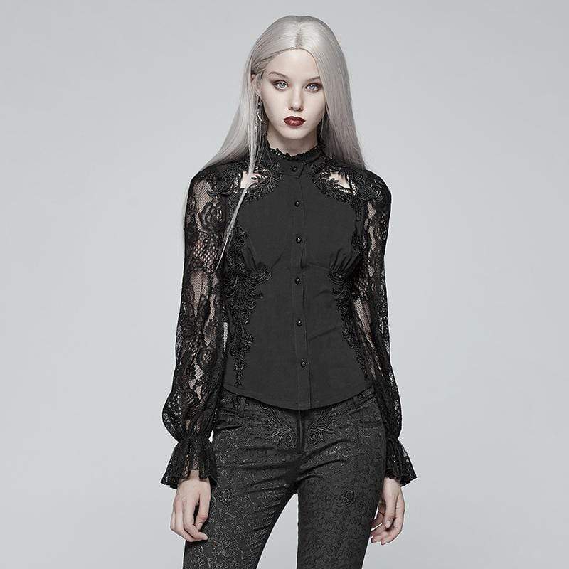 Women's Goth Lace Blouse