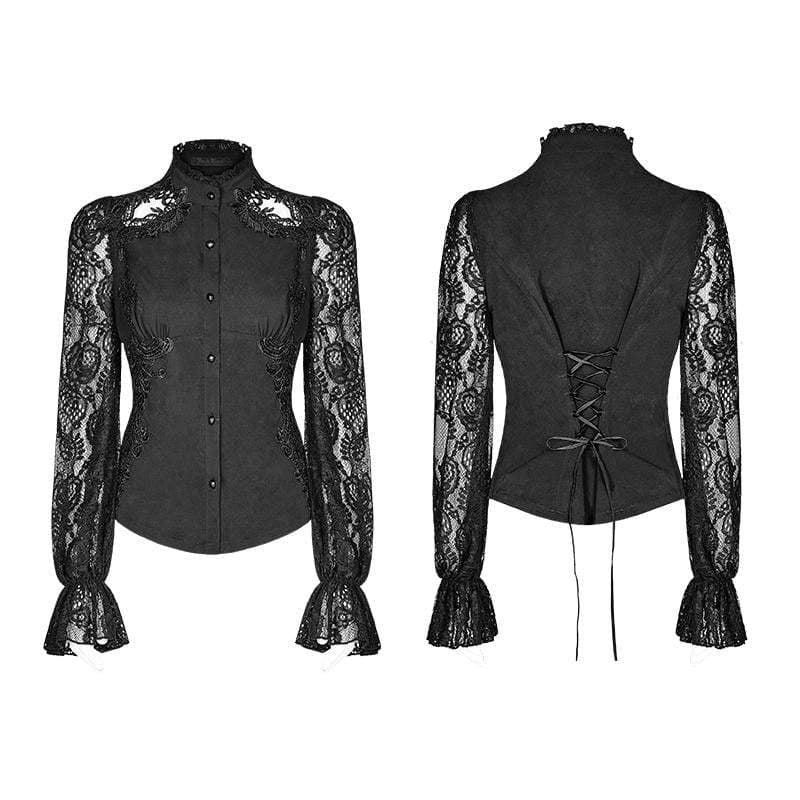 Women's Goth Lace Blouse