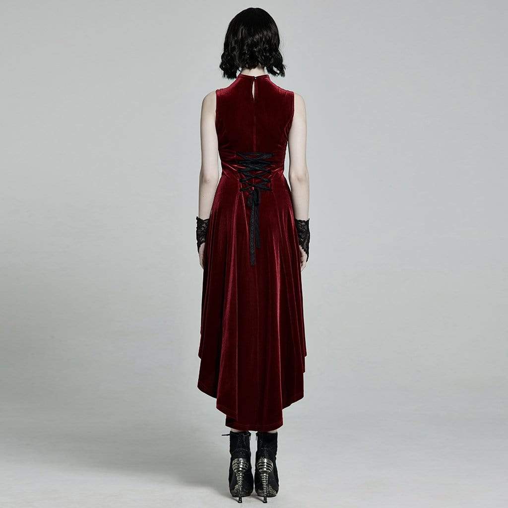 Women's Victorian Gothic High/Low Velet Sleeveless Dresses