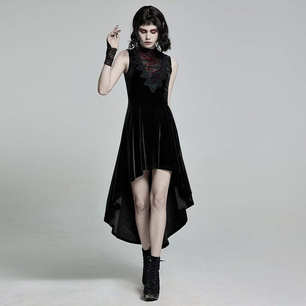 Women's Victorian Gothic High/Low Velet Sleeveless Dresses