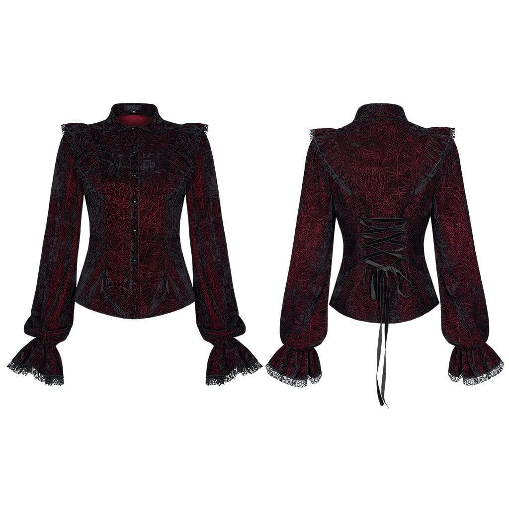 Women's Gothic Floral Lace Shirts