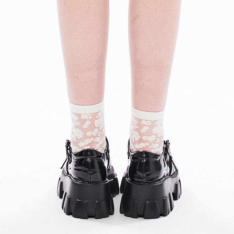 Punk Rave Women's Vintage Floral Lace Socks