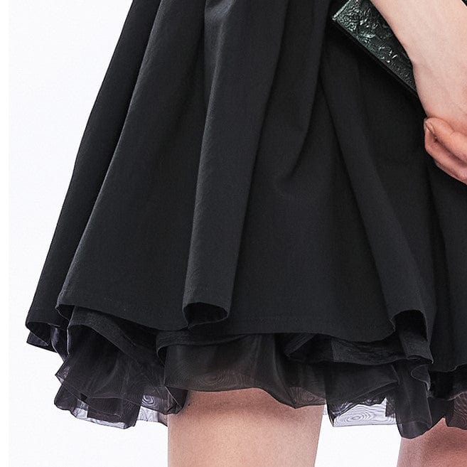 PUNK RAVE Women's Vintage Punk Black Little Dress