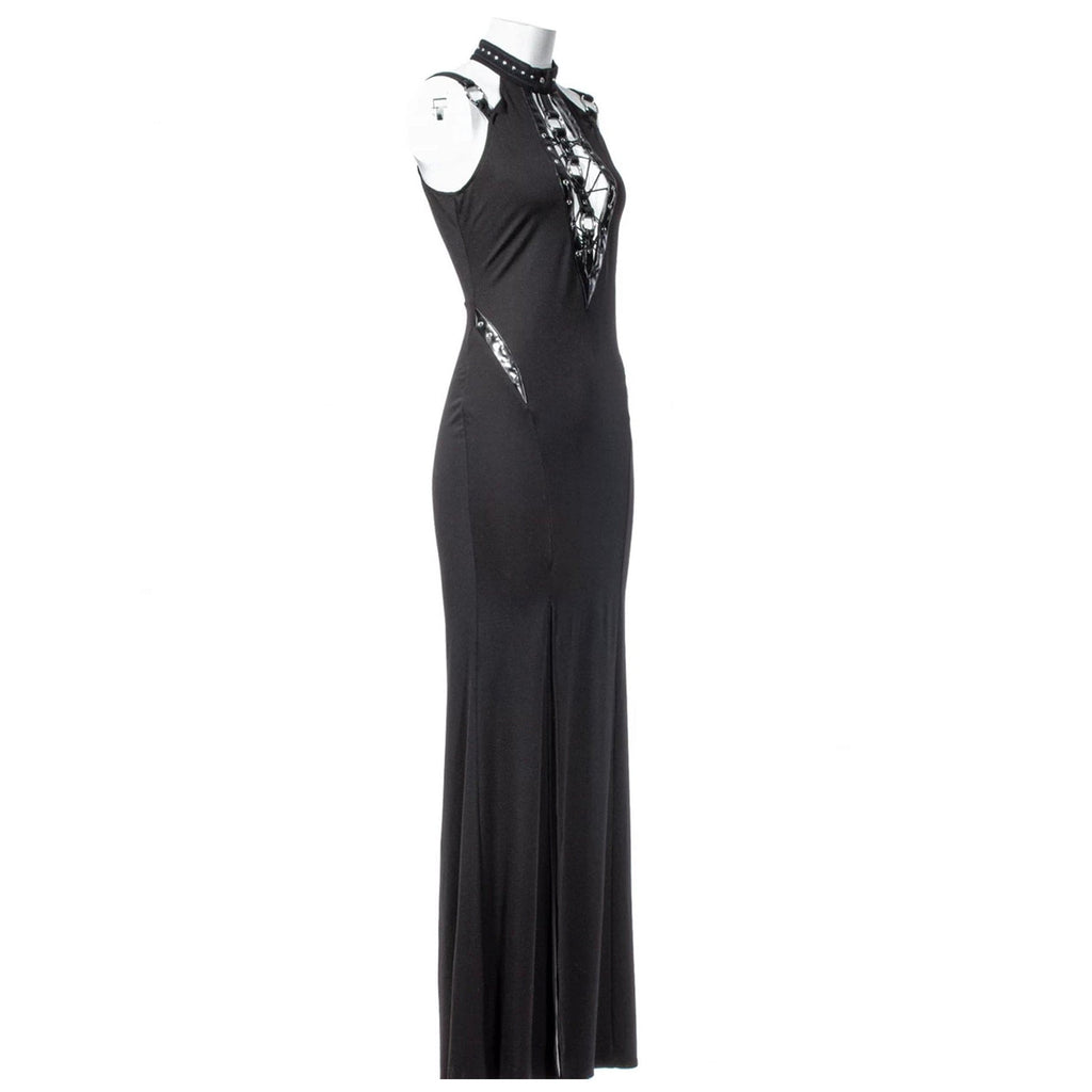 RNG Women's Gothic Cutout Split Halterneck Dress