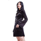 RNG Women's Gothic Plunging Embossing Mock Two-piece Dress