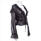 RNG Women's Gothic Plunging Ruffled Lace Shirt