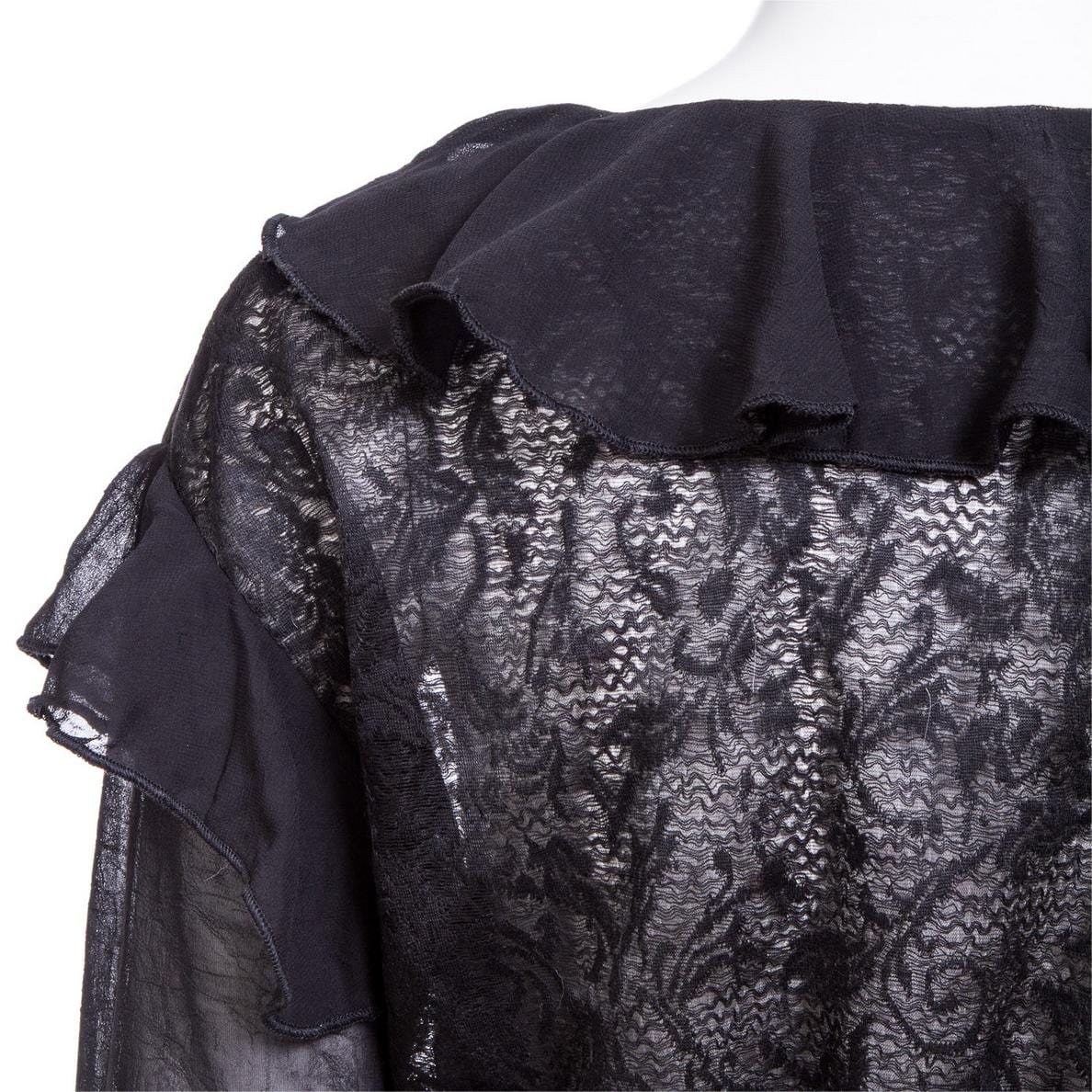 RNG Women's Gothic Plunging Ruffled Lace Shirt