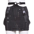 RNG Women's Grunge Buckle Ripped Skirt