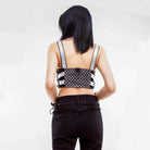 RNG Women's Grunge Contrast Color Buckle Vest White