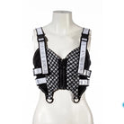 RNG Women's Grunge Contrast Color Buckle Vest White