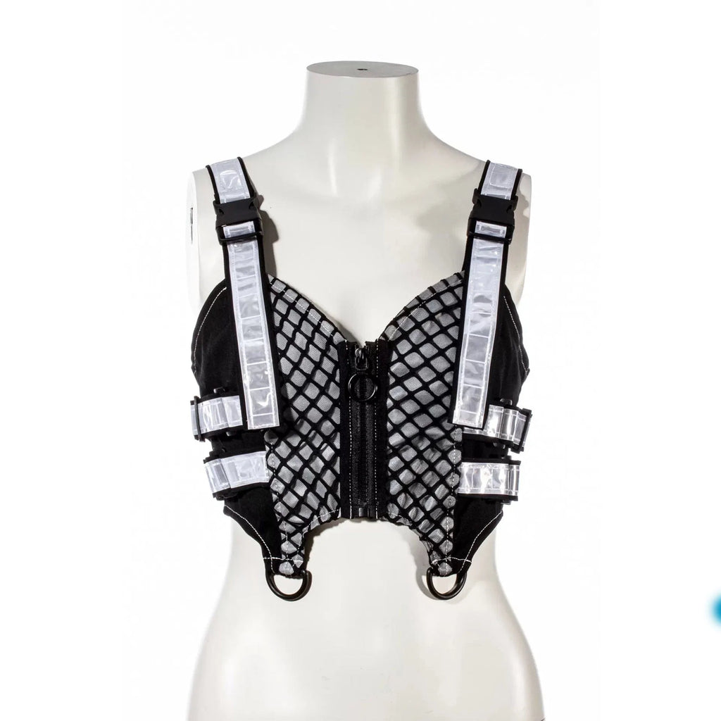 RNG Women's Grunge Contrast Color Buckle Vest White