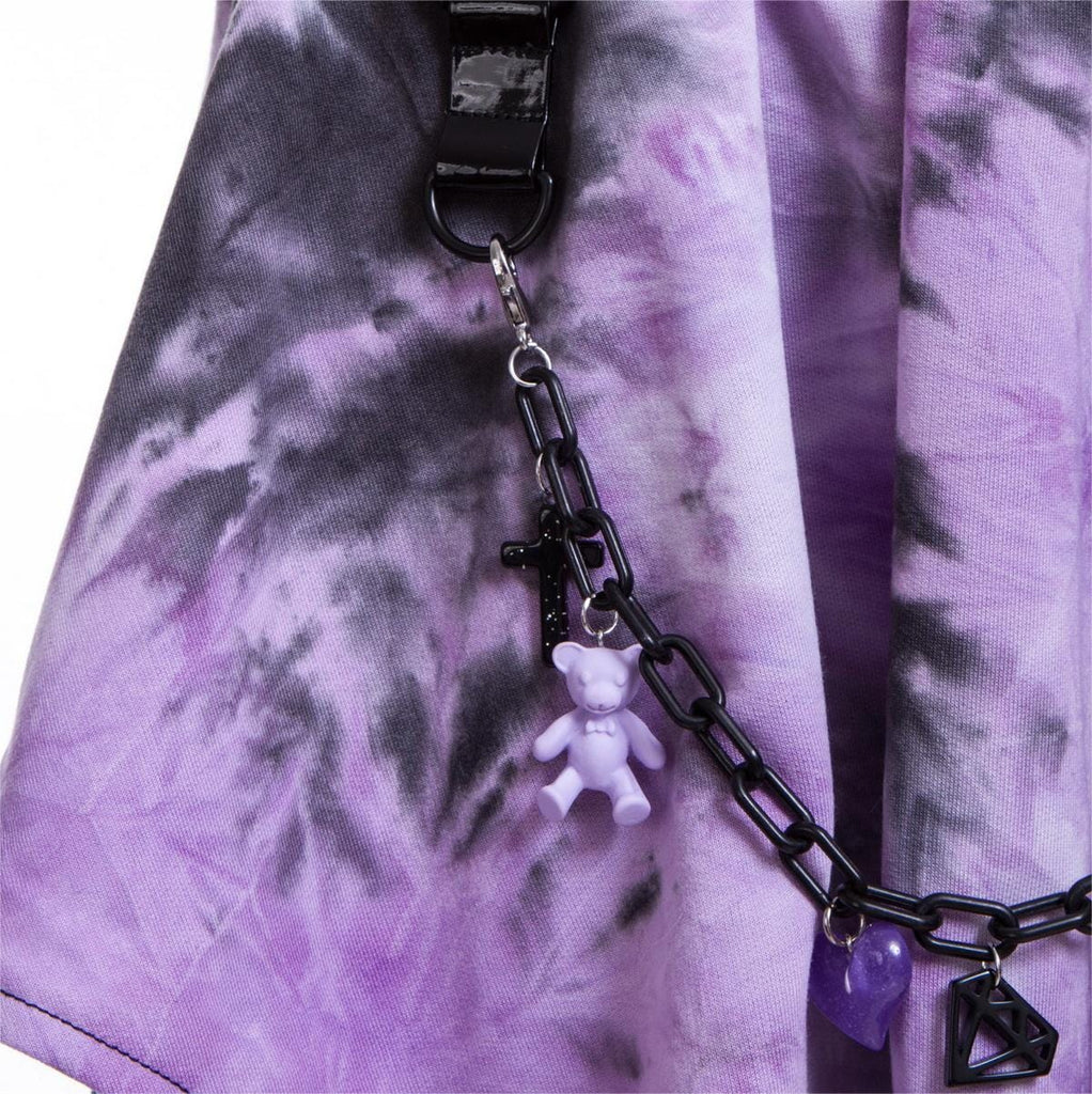 RNG Women's Grunge Irregular Lace Splice Tie-dyed Skirt